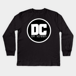 DC on SCREEN Podcast Logo (Black Circle) Kids Long Sleeve T-Shirt